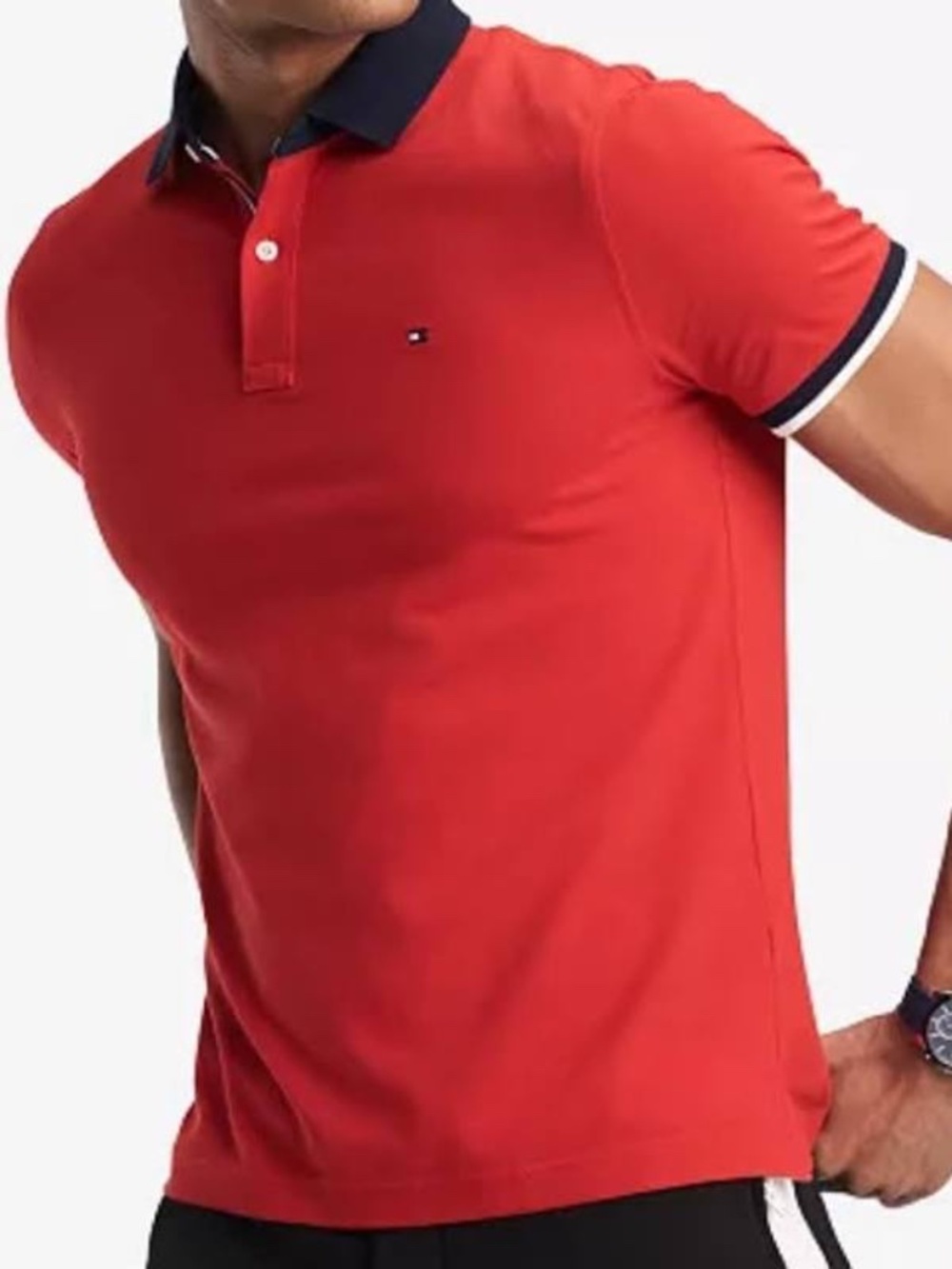 Tommy Hifiger Sanders Custom Fit Short Sleeve Y2K Polo Shirt
